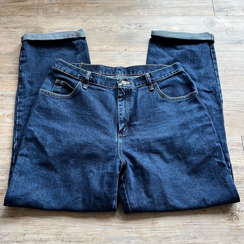 Wrangler Vintage Jeans Blues Relaxed Fit Dark Wash Size 14 Inseam 32